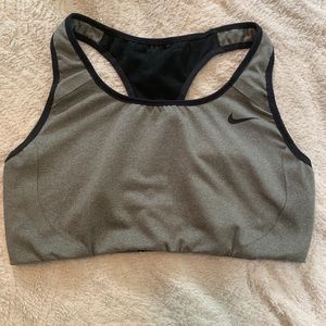 Small Gray and Black Nike Dri-fit Sports Bra